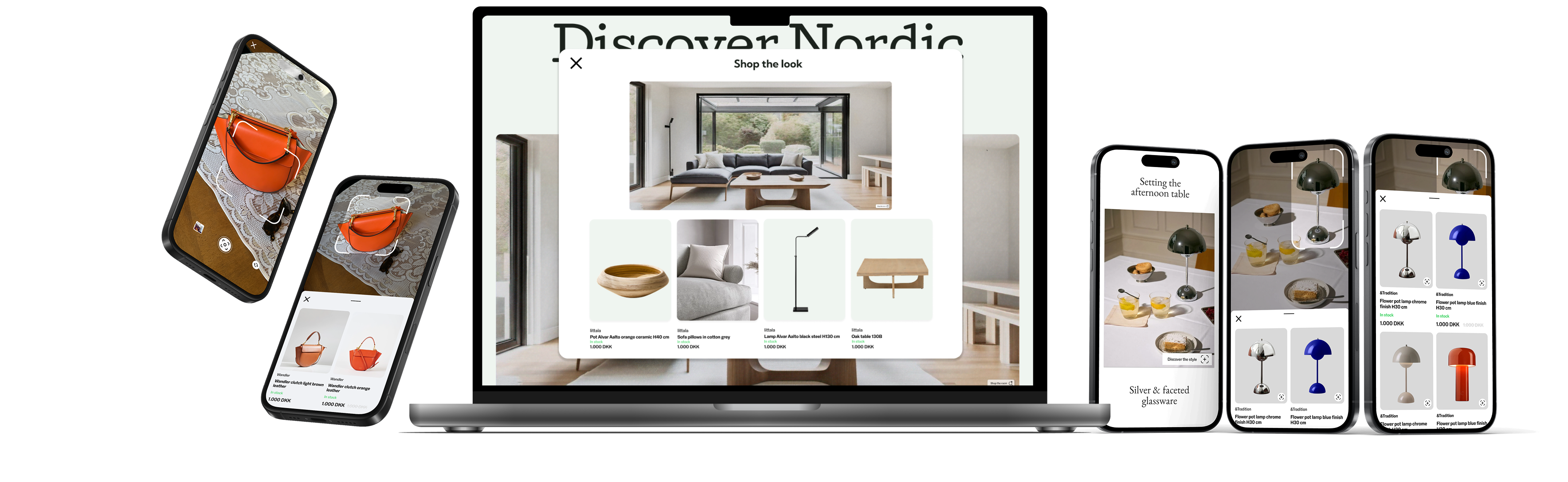 Product mockups showing Koral features across devices